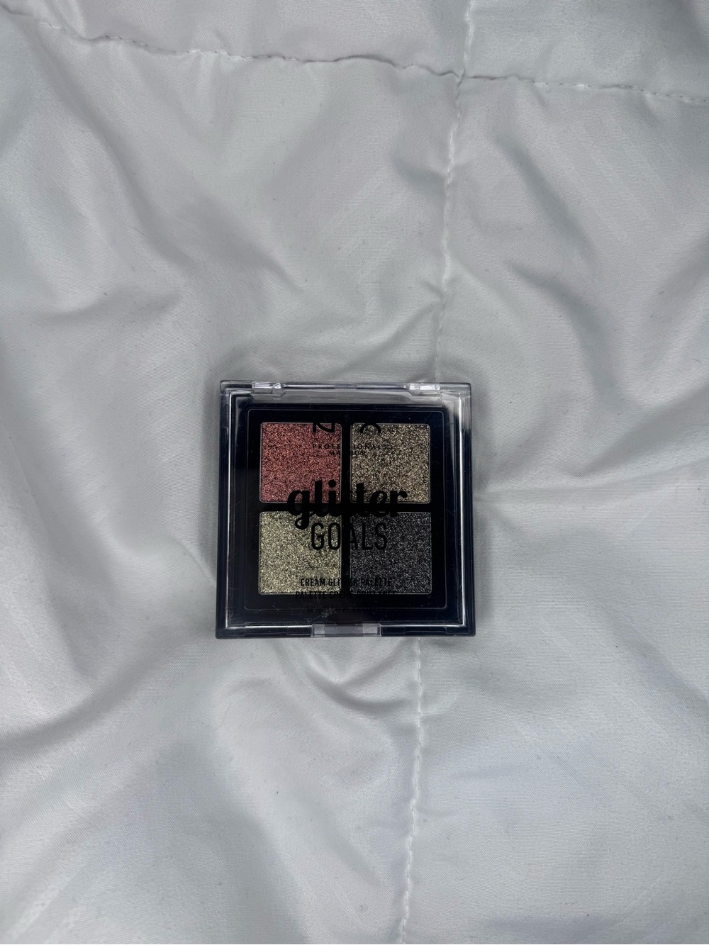 Glitter Eyes Quad Palette - Rose Gold, Champagne, Olive, Charcoal